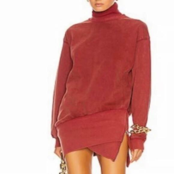 Young Fabulous & Broke Asymmetrical Turtleneck Mini Sweater Dress Sz M NWT - Picture 1 of 14